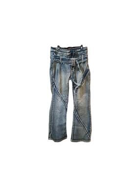 Nwot Hot! Y2k Inspired Distress Grunge Goth Denim Jeans Punk Size L Female Pants